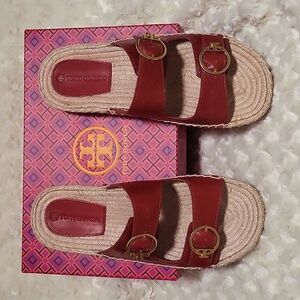 Tory Burch women's espadrille slides. New with box. $80. Size 10.